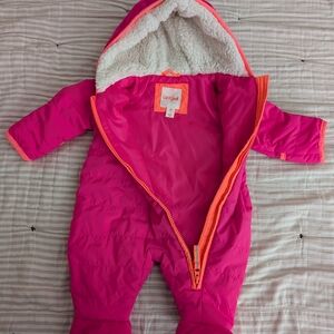 Cat & Jack Pink and Orange Baby Bunting Snowsuit